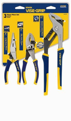 Vise Grip VGP2078704 Vise Grip 2078704 3 Pc. Traditional Pliers Set - 6" Long Nose, 6" Slip Joint & 10" Groove Joint