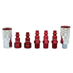 Milton Industries MILS-307MKIT ColorFit by Milton Coupler & Plug Kit - (M-Style, Red) - 1/4" NPT, (7-Piece)