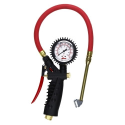 Milton Industries MILS-576A Milton Pro Analog Pistol Grip Inflator Gauge, Dual Head Chuck and 15" Hose, 160 psi,