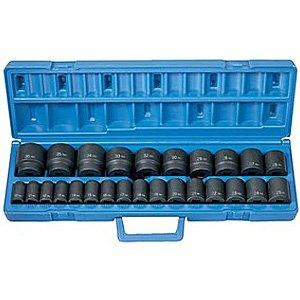 Grey Pneumatic GRE1326M 1326M 1/2" Driver Metric Standard Length - 26 Piece