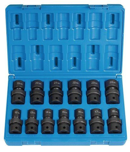 Grey Pneumatic GRE1313UM (1313UM) 1/2" Drive 13-Piece Standard Length Metric Universal Socket Set