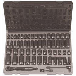 Grey Pneumatic GRE81659CRD 81659CRD 3/8" Drive 59pc Standard/Deep Length Fractional and Metric Duo-Socket Set - 6 P