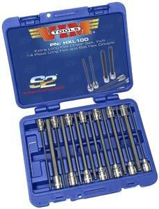 VIM Tools VIMHXL100 HXL100 14-Piece 3/8" Square Drive SAE Extra Long Hex and Ball Hex Driver Set