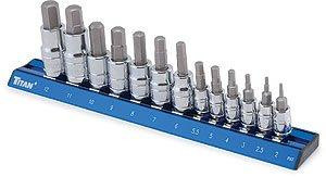 Titan TIT16124 16124 Metric Hex Bit Socket Set, 13-Piece