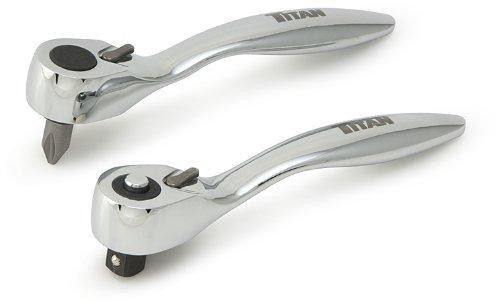 Titan TIT11203 Tools 11203 Offset Micro Bit Driver and Ratchet Set - 2 Piece
