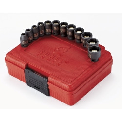 Sunex SUN1822 12pc 1/4" Dr. Magnetic Metric Impact Socket Set