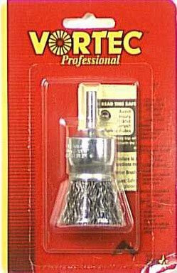 Weiler WEI36048 Wire End Brush, 1" Diameter, Coarse Crimped Wire, 1/4" Round Stem, 20,000 RPM Max
