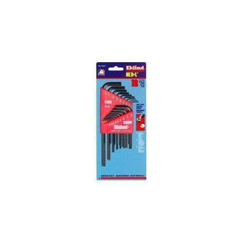 EKLIND TOOL EKL10018 Eklind Short & Long Arm Hex Key Set Long Arm 18 Piece 1/16 " 5/64 " 3/32 " 7/64 " 1/8 " 5/32 " 3/16