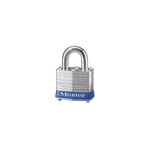 Laminated Steel Lock, 1-9/16" Wide Body, 3/4" Shackle Clearance, Keyed Differently, Boxed MASTERLOCK MSL3
