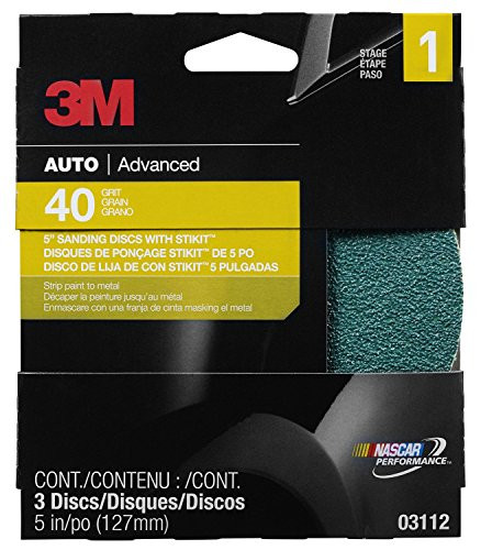 3M MMM3112 Sanding Discs, 0, 5 in, 40 grit