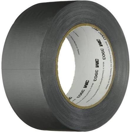 3M MMM06984 3903 Embossed Vinyl Duct Tape, 200 Degree F Performance Temperature, 12.6 lbs/in Tensile Strength, 50 yds Length x 2" Width, Gray