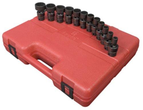 Sunex SUN3690 3690 3/8-Inch Drive SAE Universal Impact Socket Set, Standard, 12-Point, Cr-Mo, 5/16-Inch - 1-Inch, 12-Piece