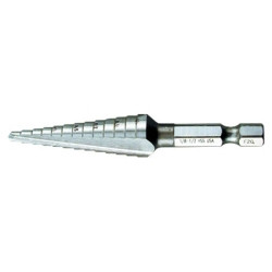 Makita MAK711492-A H.S.S. Step Drill Bit, , 1/8 To 1/2, 1/4 Hex Shank