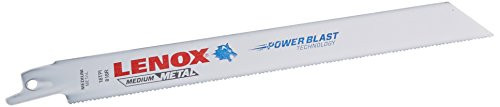 Vise Grip LEX20578 LENOX Tools Metal Cutting Reciprocating Saw Blade with Power Blast Technology, Bi-Metal, 8-inch, 18 TPI, 5/PK