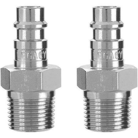 Legacy Manufacturing LEGA53640FZ-2PK Flexzilla 1/4" Body, 3/8" MNPT Pro High Flow Plug (2 Pack)
