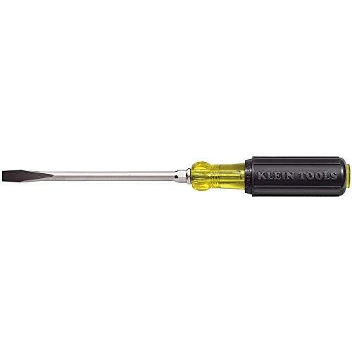 Klein Tools KLE602-3 Heavy-Duty Slotted Keystone-Tip Cushion-Grip Screwdrivers - 3" round blade screw-