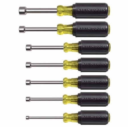 Klein Tools KLE631M 7-pc. Magnetic Tip Nut Driver Set- 3" Hollow Shank