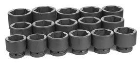 Grey Pneumatic GRE9016 9016 16-Piece 1-Inch Drive 6 Point Standard Length Fractional Impact Socket Set
