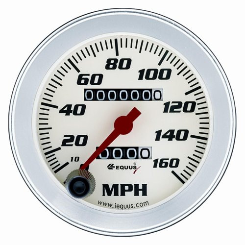 Equus Products EPI8076 3-3/8" Speedometer White with Silver Bezel Equus