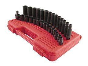 Sunex SUN3329 3329 3/8-Inch Drive Standard and Deep Metric Impact Socket Set, Metric, Standard/Deep, 6-Point, Cr-Mo, 8mm - 22mm, 29-Piece