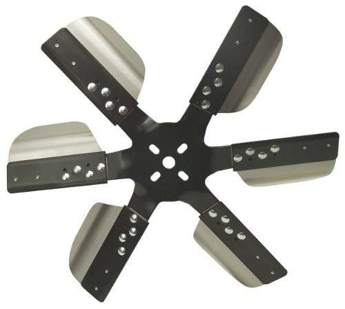 DERALE 17617 Heavy Duty Flex Fan: 17 Diameter; Reverse Rotation; Stainless Blades; Black Hub