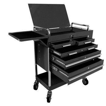 Sunex SUN8045BK 8045BK Professional 5 Drawer Service Cart with Locking Top- Black