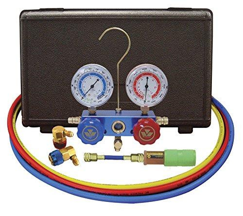 Mastercool MSC89660-UV 89660-UV Aluminum Manifold Gauge Set and Mini Dye Injector with Standard Coupler
