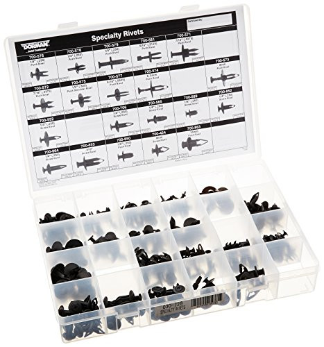 Dorman 030728 Nylon Push/Screw Rivet Assortment ( ) 20 SKU/220 Pc. Tech Tray