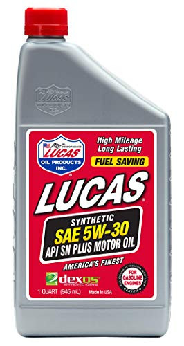 Lucas Oil 10049 -PK6 Synthetic 5W-30 High Performance Motor Oil, 1 Quart Bottle (Pack of 6)
