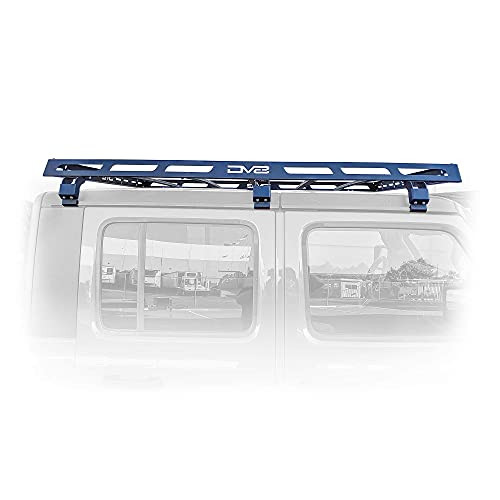 DV8 RRJL02 Offroad | Lightweight Roof Rack | Compatible with 2007+ Jeep Wrangler & 2018+ Jeep Gladiator | Maximum Storage | No Drill Install | Black Finish