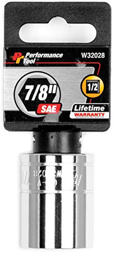 Wilmar W32028 Performance Tool 1/2" Drive 6-Point Socket, 7/8"