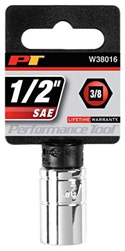 Wilmar W38016 Performance Tool 6-Point Socket, 3/8" Drive, 1/2"