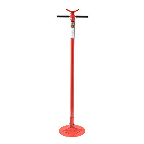 Sunex SU6809A , Underhoist Support Stand, ¾ Ton Capacity, 12 Inch Diameter Base, Contoured Saddle, Bearing Mounted Spin Handle, Self-Locking ACME Threaded Screw, Supports Vehicle Components