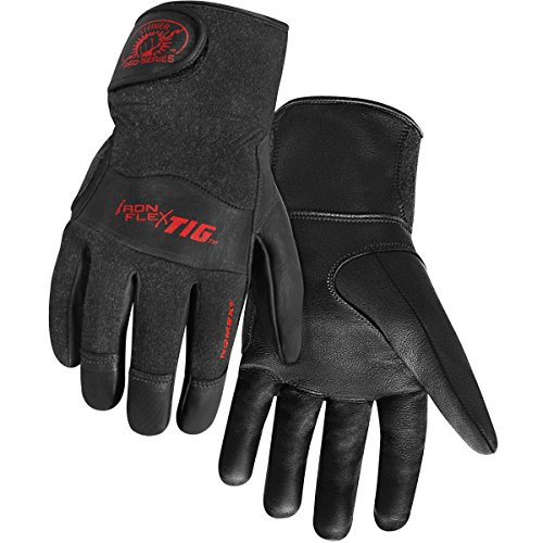 Steiner SB0260X 0260-X SPS Ironflex TIG Gloves, Black Grain Kidskin Nomex Back Cuff, Extra Large