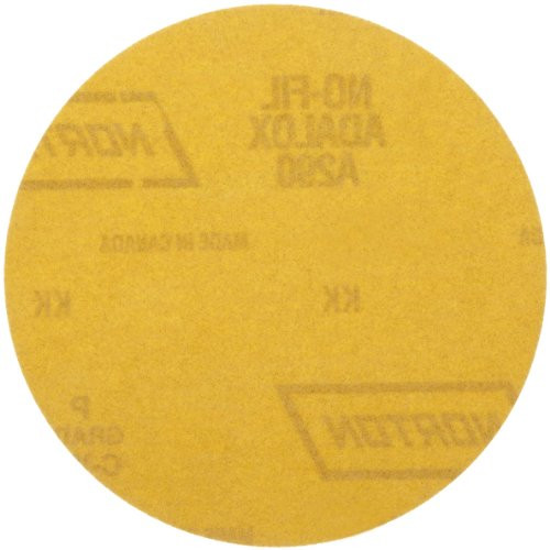 NORTON DOOR CONTROLS NR49900 Norton A290 No-Fil Adalox NorGrip Abrasive Disc, Light Weight Paper Backing, Hook-and-Loop, Aluminum Oxide, 5" Diameter, Grit 320 (Pack of 100)