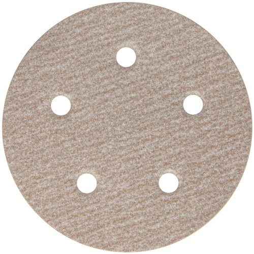 NORTON DOOR CONTROLS NR31580 Norton A275 PSA Disc, Light Weight Paper Backing, Pressure Sensitive Adhesive, Aluminum Oxide, Waterproof, 5 Vaccum Holes, 5" Diameter, Grit 150 (Pack of 25)