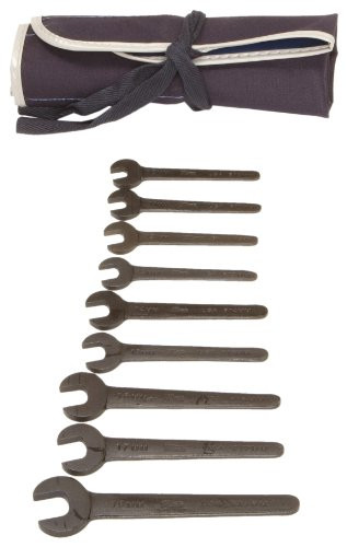 Martin Sprocket & Gear MTCN9KM Martin 15 Degree Angle Check Nut Wrench Set, 9 Pieces ranging from 10mm to 19mm in Kit Bag, Industrial Black Finish