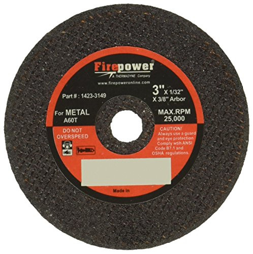 ESAB WELDING & CUTTING PRODUCTS VQ1423-3149 Firepower Type 1 Abrasive Cut-Off Wheel for Metal, 3-Inch Diameter, 1/32-Inch Width with 3/8-Inch Hole