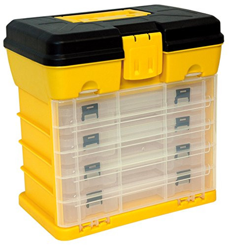 Homack MFG HMHA01040121 Homak 12-Inch Plastic Portable Parts Organizer, Large, Yellow,