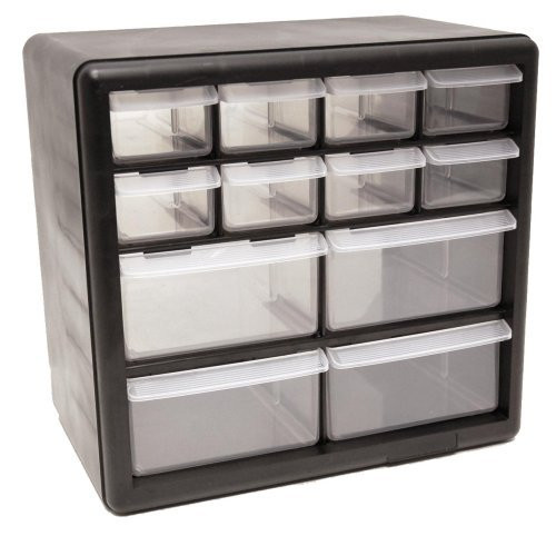 Homack MFG HMHA01012001 Homak 12-Drawer Parts Organizer, Black,