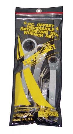 Kastar KH512M HAND TOOLS/A & E HAND TOOLS/LANG (ROWM-5) 5PC MET RTCHTG BOX WR-POUCH