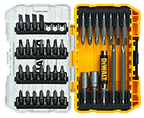DeWalt DW2163 Screwdriving Set With Tough Case Phillips, Slotted, Square, Square Recess 37 Pieces No.1