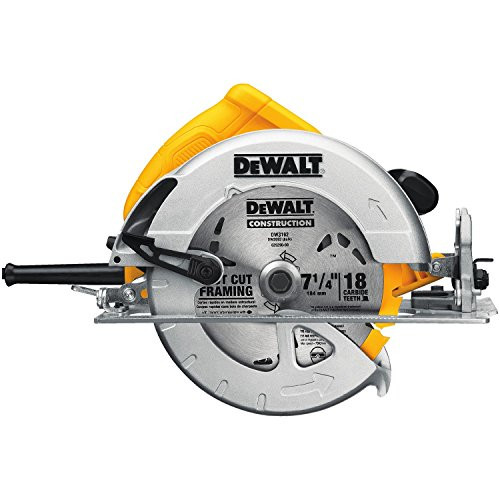 DeWalt DWE575 7-1/4 in. Lightweight Circular Saw with DW3192 Construction Series 7-1/4-Inch 18 Tooth ATB Thin Kerf Framing Saw Blade with 5/8-Inch and Diamond Knockout Arbor