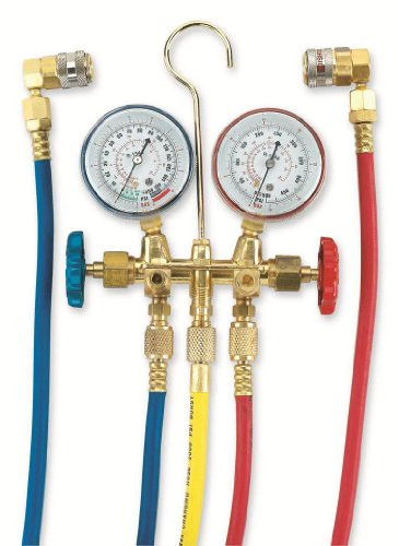 FJC INC   A/C PRODUCTS FJ6715 Brass Manifold Set  R134A w/Qk Cplr