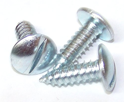 AU-VE-CO PRODUCTS AV9603 100 Qty-#14 X 3/4" Slotted Truss Head License Plate Screw - Zinc Plated()