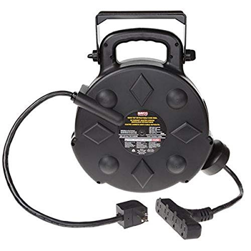 Bayco Products BYSL-8906 Bayco Retractable Polymer Cord Reel with All Weather Cord, 50-Feet
