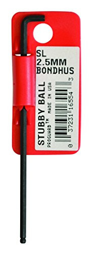 Bondhus BH16554 2.5MM Stubby Ball END L-Wrench Tagged () (5/Each)