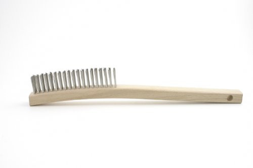 Brush Research BSB49S Hand Scratch Brush with Curved Handle, Stainless Steel, 0.006" Wire Size (Pack of 1)