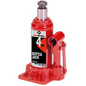SURE WERX AFF3504 AFF Heavy Duty 4 Ton Bottle Jack, Manual, Machine Hardened Steel Saddles, Centered Pumps and Rams,