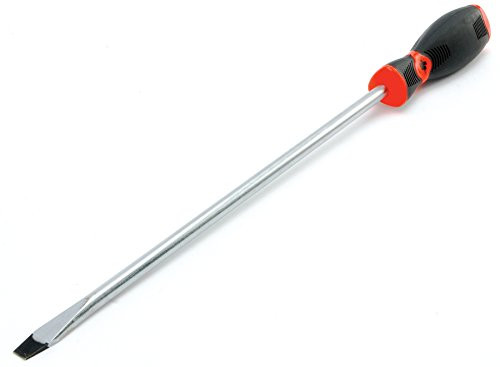 Wilmar W30983 Performance Tool Black & Red Slotted Screwdriver, 3/8" x 12"